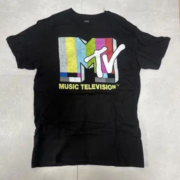 MTV 컬러풀 로고 티셔츠 M 블랙