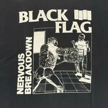 90s BLACK FLAG 밴딩 티셔츠 XL 블랙 플래그 SST
