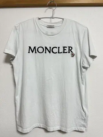 몽클레어 자수 로고 티셔츠 M 화이트