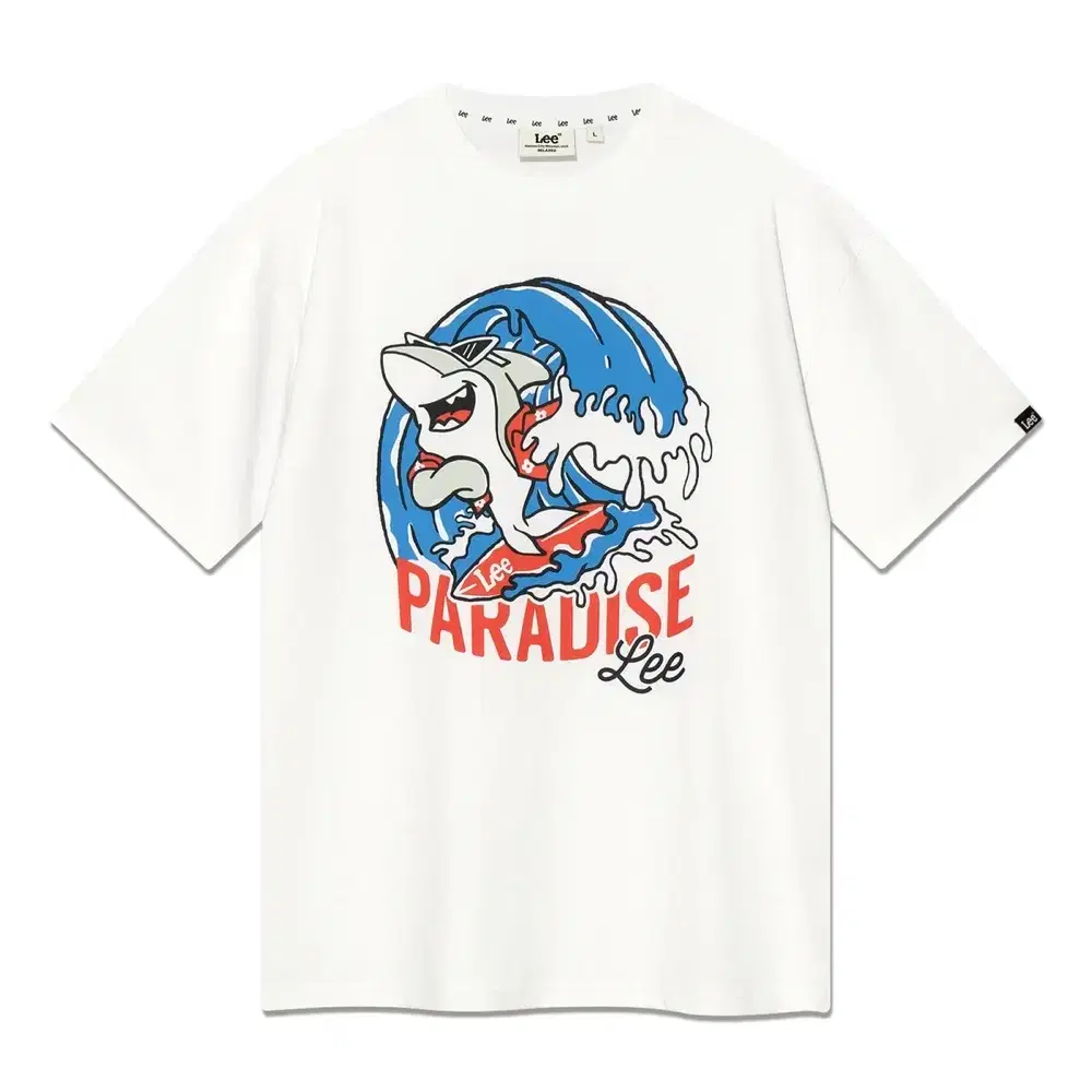 [LEE] シャークパラダイス グラフィックTシャツ ホワイト Shark Paradise Graphic T-shirt White S. New product #리,#Lee