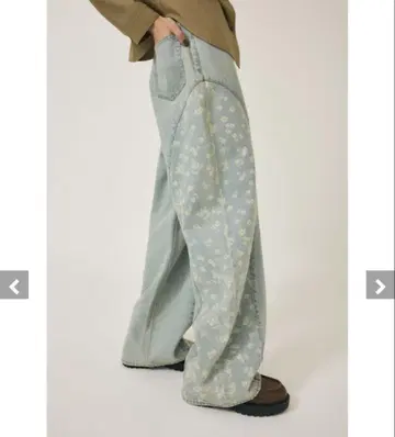 moussy 플라워 데님 라이트 블루