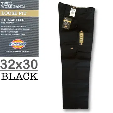 새상품 32x30 블랙 DICKIES 더블니 LOOSE FIT