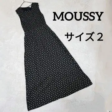 MOUSSY 마우지 꽃무늬 슬리브리스 셔링 롱 원피스