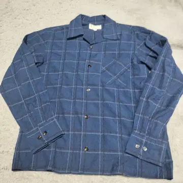 MEN'S BIGI 네이비 체크 무늬 셔츠 M