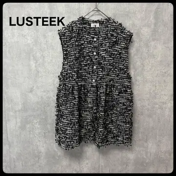 LUSTEEK 트위드 베스트 상의 패션