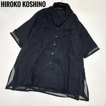 HIROKO KOSHINO 린넨 100% 메쉬 디자인 셔츠