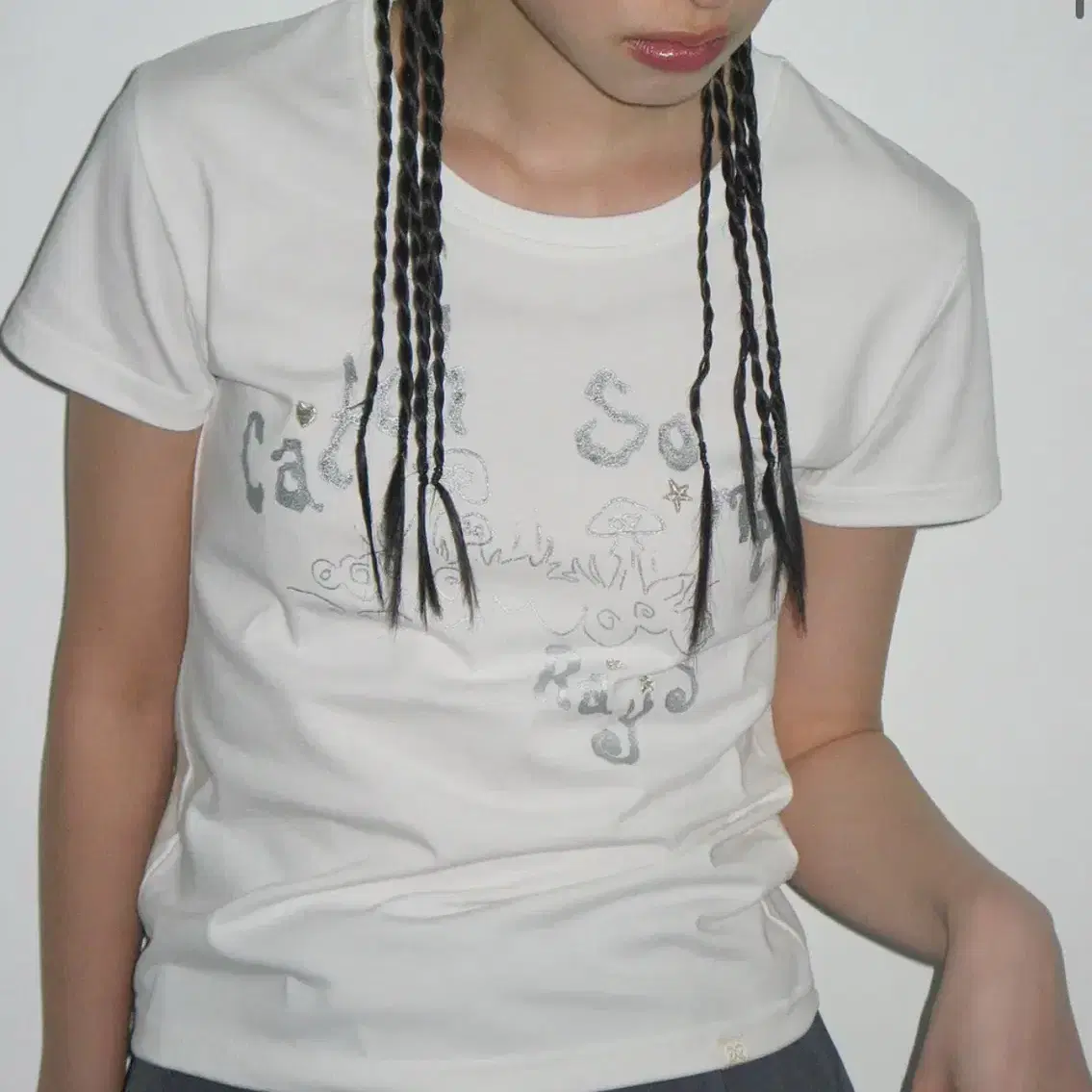 ☆typeservice☆ Catch Embroidery TShirt Blue Type Service Short Sleeve Catch Embroidery T-Shirt on