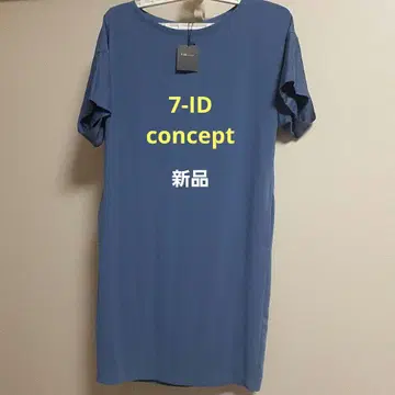 새상품 7-ID concept 플랑드르 스카이블루 반팔 원피스 M