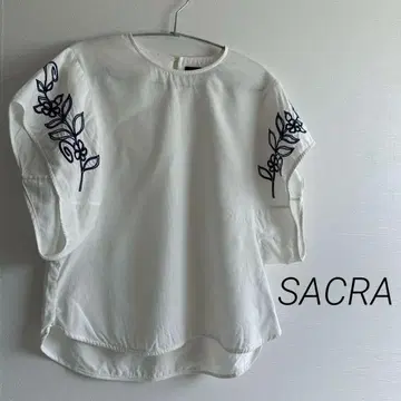 SACRA 상의 반팔 여름옷 티셔츠 소매 자수 블라우스