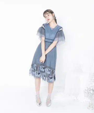 rurumu gynandromorph knit OP 스모키 블루