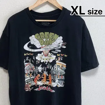 GREEN DAY 티셔츠 XL 블랙 밴딩 펑크 로고 dookie