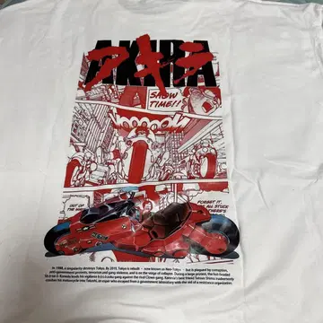 아키라 그래픽 티셔츠 화이트 미사용품 5XL