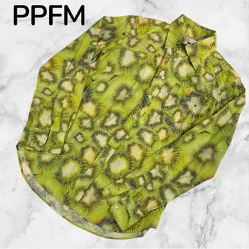 PPFM 타이다이 패턴 긴팔 셔츠 그린 계열 올 패턴 일본제 키위 패턴