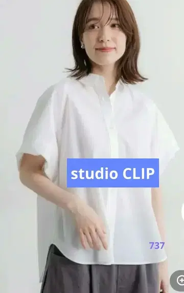 studio CLIP 벌룬 슬리브 시어 셔츠