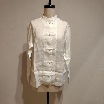 MUJI 무인양품 린넨 차이나 셔츠 쿵푸 셔츠 화이트