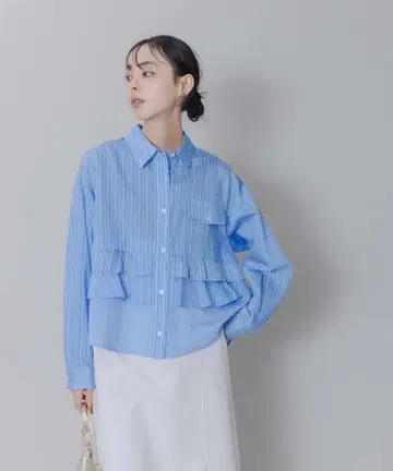 Eimee Law 티어드 프릴 스트라이프 셔츠
