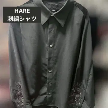 HARE 자수 셔츠 블랙
