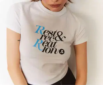 Rest&Recreation 티셔츠 반팔 화이트 상의 숏
