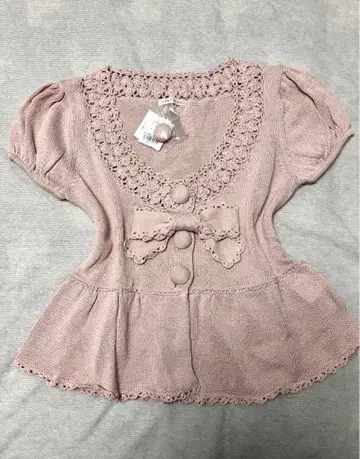 리즈리사 스타일 빅 리본 포함 핑크 상의 반팔 엑시즈팜 히메 스타일