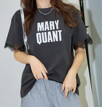 티셔츠 차콜 그레이 MARYQUANT 레이스 FREE