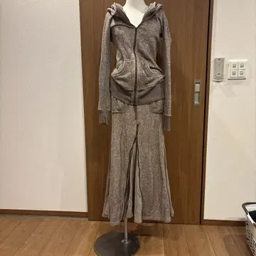 풀 집업 후드티 & 스커트 셋업