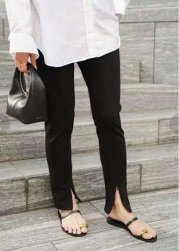 최근 모델 Deuxieme Classe Zip 레깅스 팬츠 블랙