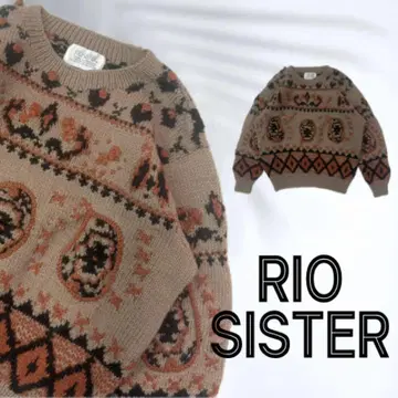 RIO SISTER 기하학 패턴 니트 스웨터