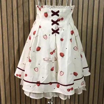 Berry a la mode 레이스업 스커트 딸기 체리
