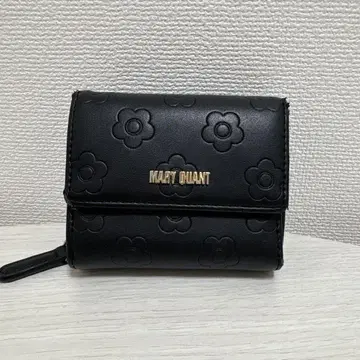 MARY QUANT 블랙 3단 폴더형 지갑