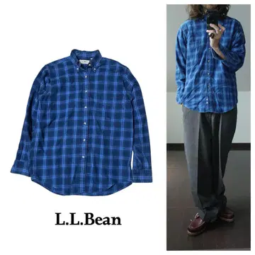 L.L.Bean 체크 플란넬 셔츠 S 짧은 기장 빈티지 USA