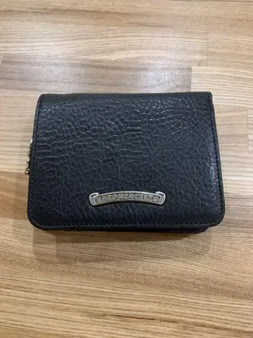 블랙 가죽 두겹 지갑 코인 포켓 부착