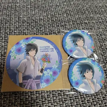 NARUTO 애니메이트 카페 애니카페 캔뱃지 코스터 우치하 사스케