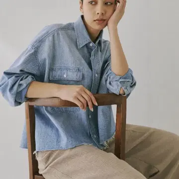 Whim Gazette 데님 셔츠 블루