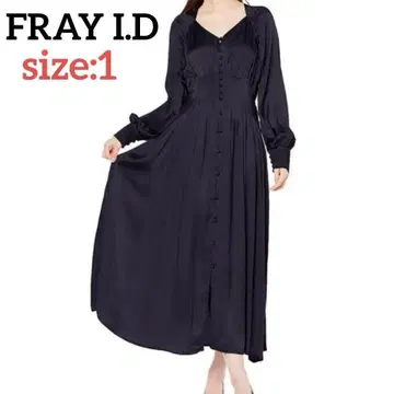 택 포함 FRAY I.D 프레이 아이디 데콜테 다이아 넥 새틴 원피스