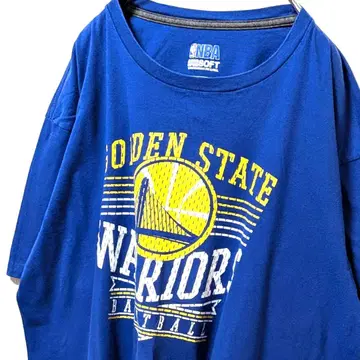 NBA 골든 스테이트 워리어스 빅 로고 티셔츠 블루 파랑 XL 구제 의류