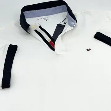 타미힐피거 피케 셔츠 M 화이트/네이비
