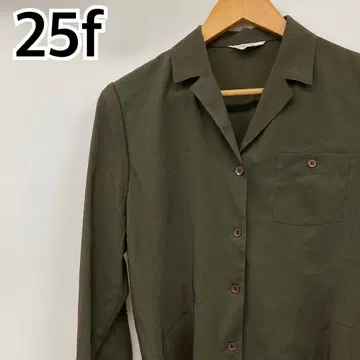 25f 셔츠 블라우스 긴팔 카라 부착 그린 여성용 [CT1357]