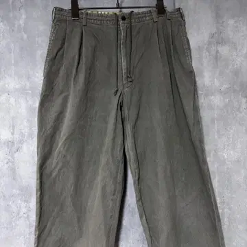 파파스 PAPAS 그레이 와이드 팬츠 드로 코드 포함 L