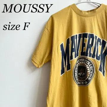 MOUSSY 마우지 빅 실루엣 프린트 티셔츠 여성용 F