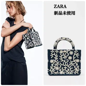 ZARA 자수 디테일 데님 하드 시티 백 택 포함 새상품