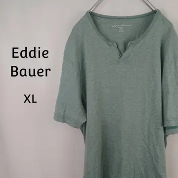 Eddie Bauer 5부 소매 키 넥 풀오버 XL 그린