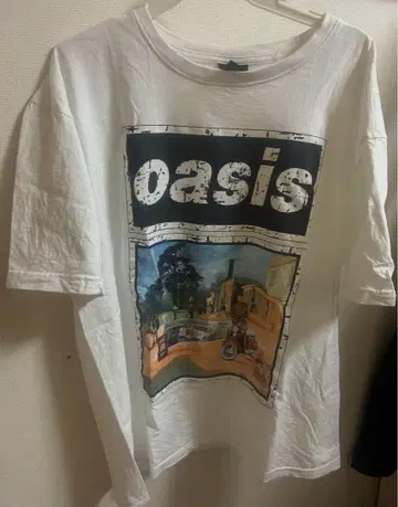 oasis 프린트 티셔츠 화이트