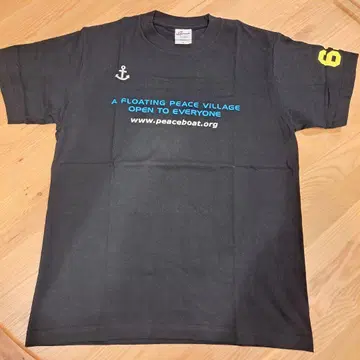 미사용 Peace Boat 공식 티셔츠 블랙 피스 보트 NGO