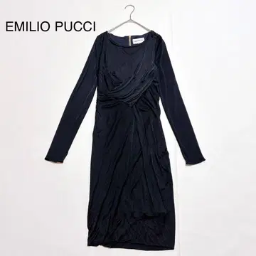 EMILIO PUCCI 에밀리오 푸치 드레이프 원피스 블랙 38