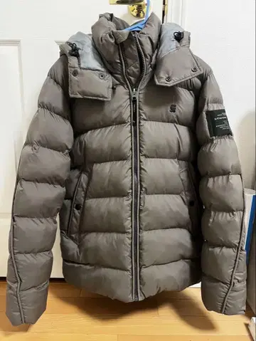 G-STAR RAW 후드 부착 다운 자켓 M 그레이