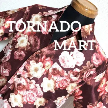 ei11 TORNADO MART 플라워 올 패턴 반팔 셔츠 남성용 M
