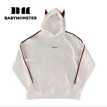 BABYMONSTER 후드 부착 후드티 화이트