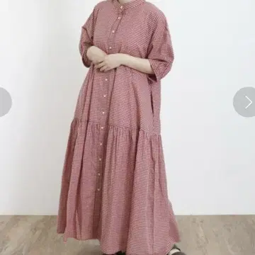사만사 모스모스 접촉 냉감 패턴 모듬 티어드 원피스 레드