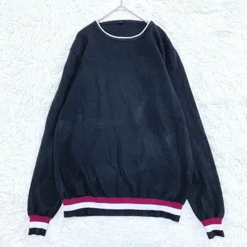 크루넥 니트 스웨터(2XL) 빅 사이즈 리브 니트 세탁 가능 남성용