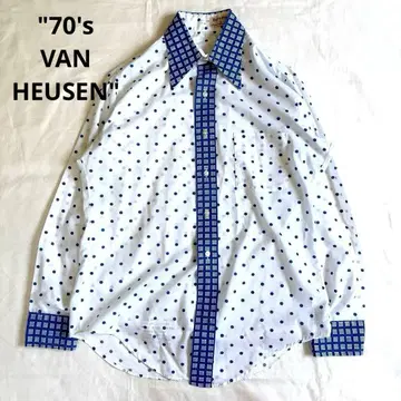 70's VAN HEUSEN 셔츠 셔츠 도트 빈티지